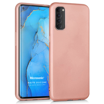 Microsonic Oppo Reno 4 Pro Kılıf Matte Silicone Rose Gold