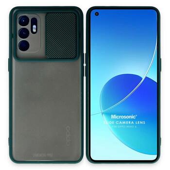 Microsonic Oppo Reno 6 4G Kılıf Slide Camera Lens Protection Koyu Yeşil Microsonic Oppo Reno 6 4G Kılıf Slide Camera Lens Protection Koyu Yeşil