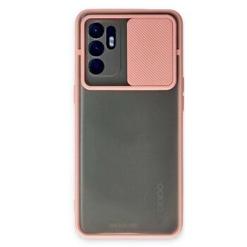 Microsonic Oppo Reno 6 4G Kılıf Slide Camera Lens Protection Rose Gold