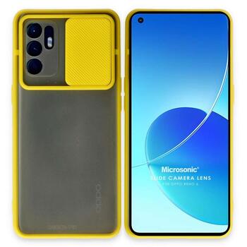 Microsonic Oppo Reno 6 4G Kılıf Slide Camera Lens Protection Sarı Microsonic Oppo Reno 6 4G Kılıf Slide Camera Lens Protection Sarı