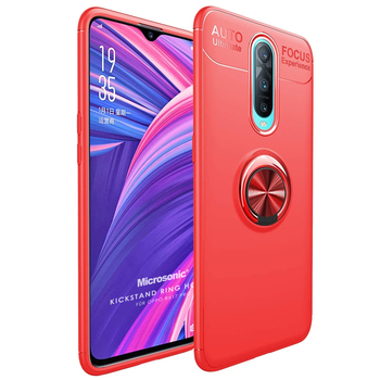 Microsonic Oppo RX17 Pro Kılıf Kickstand Ring Holder Kırmızı Microsonic Oppo RX17 Pro Kılıf Kickstand Ring Holder Kırmızı