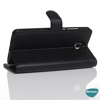 Microsonic Realme 5i Kılıf Delux Leather Wallet Siyah