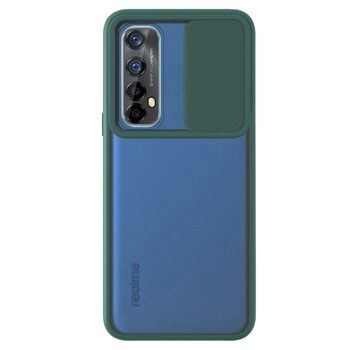 Microsonic Realme 7 Kılıf Slide Camera Lens Protection Koyu Yeşil