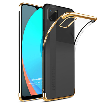 Microsonic Realme C11 Kılıf Skyfall Transparent Clear Gold