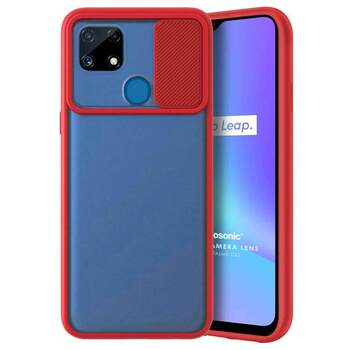 Microsonic Realme C25s Kılıf Slide Camera Lens Protection Kırmızı Microsonic Realme C25s Kılıf Slide Camera Lens Protection Kırmızı