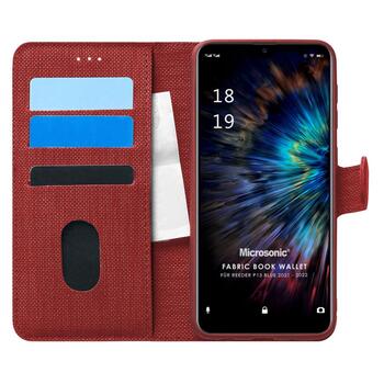 Microsonic Reeder P13 Blue 2021 Kılıf Fabric Book Wallet Kırmızı