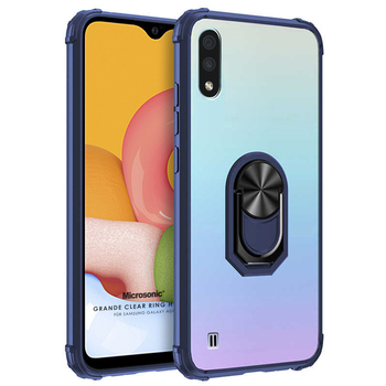 Microsonic Samsung Galaxy A01 Kılıf Grande Clear Ring Holder Lacivert Microsonic Samsung Galaxy A01 Kılıf Grande Clear Ring Holder Lacivert