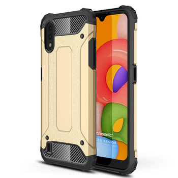 Microsonic Samsung Galaxy A01 Kılıf Rugged Armor Gold Microsonic Samsung Galaxy A01 Kılıf Rugged Armor Gold