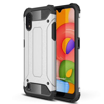 Microsonic Samsung Galaxy A01 Kılıf Rugged Armor Gümüş Microsonic Samsung Galaxy A01 Kılıf Rugged Armor Gümüş