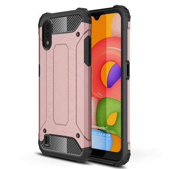 Microsonic Samsung Galaxy A01 Kılıf Rugged Armor Rose Gold Microsonic Samsung Galaxy A01 Kılıf Rugged Armor Rose Gold