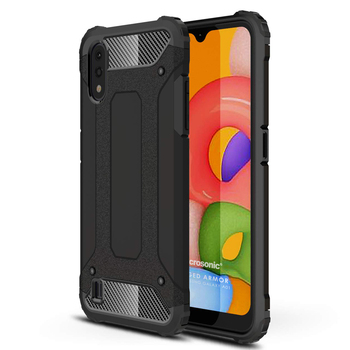 Microsonic Samsung Galaxy A01 Kılıf Rugged Armor Siyah Microsonic Samsung Galaxy A01 Kılıf Rugged Armor Siyah