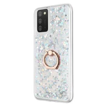 Microsonic Samsung Galaxy A02s Kılıf Glitter Liquid Holder Gümüş