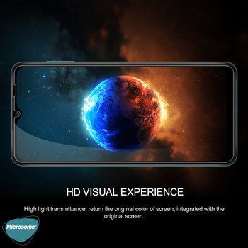 Microsonic Samsung Galaxy A02s Kavisli Temperli Cam Ekran Koruyucu Film Siyah