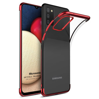 Microsonic Samsung Galaxy A02s Kılıf Skyfall Transparent Clear Kırmızı Microsonic Samsung Galaxy A02s Kılıf Skyfall Transparent Clear Kırmızı