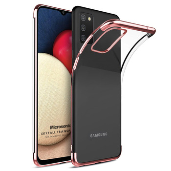 Microsonic Samsung Galaxy A02s Kılıf Skyfall Transparent Clear Rose Gold Microsonic Samsung Galaxy A02s Kılıf Skyfall Transparent Clear Rose Gold
