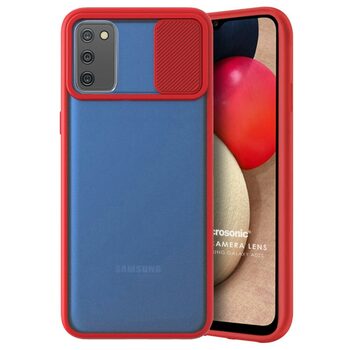 Microsonic Samsung Galaxy A02s Kılıf Slide Camera Lens Protection Kırmızı