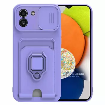 Microsonic Samsung Galaxy A03 Kılıf Multifunction Silicone Lila