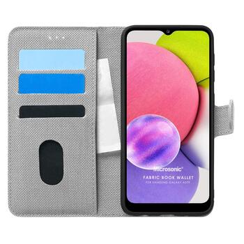 Microsonic Samsung Galaxy A03s Kılıf Fabric Book Wallet Gri Microsonic Samsung Galaxy A03s Kılıf Fabric Book Wallet Gri