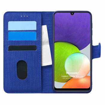 Microsonic Samsung Galaxy A03s Kılıf Fabric Book Wallet Lacivert Microsonic Samsung Galaxy A03s Kılıf Fabric Book Wallet Lacivert