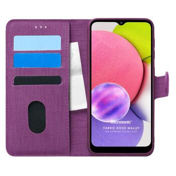 Microsonic Samsung Galaxy A03s Kılıf Fabric Book Wallet Mor Microsonic Samsung Galaxy A03s Kılıf Fabric Book Wallet Mor