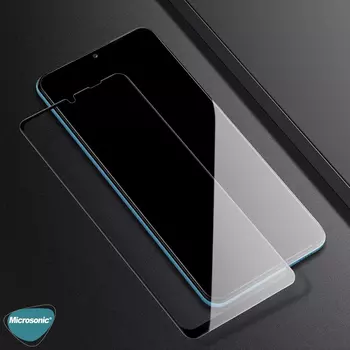 Microsonic Samsung Galaxy A04S Kavisli Temperli Cam Ekran Koruyucu Film Siyah