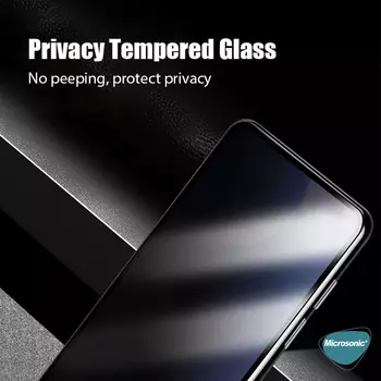 Microsonic Samsung Galaxy A04S Privacy 5D Gizlilik Filtreli Cam Ekran Koruyucu Siyah