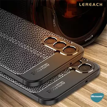 Microsonic Samsung Galaxy A05s Kılıf Deri Dokulu Silikon Siyah