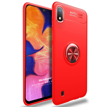 Microsonic Samsung Galaxy A10 Kılıf Kickstand Ring Holder Kırmızı Microsonic Samsung Galaxy A10 Kılıf Kickstand Ring Holder Kırmızı