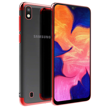 Microsonic Samsung Galaxy A10 Kılıf Skyfall Transparent Clear Kırmızı