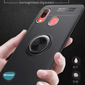 Microsonic Samsung Galaxy A10s Kılıf Kickstand Ring Holder Kırmızı