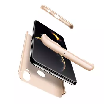 Microsonic Samsung Galaxy A10s Kılıf Double Dip 360 Protective Gold