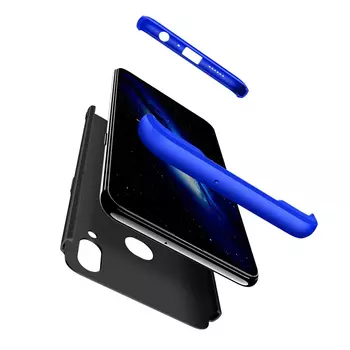 Microsonic Samsung Galaxy A10s Kılıf Double Dip 360 Protective Siyah Mavi