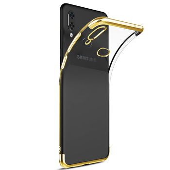Microsonic Samsung Galaxy A10S Kılıf Skyfall Transparent Clear Gold