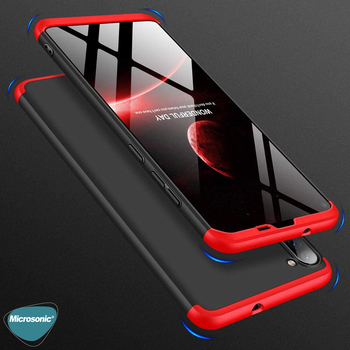 Microsonic Samsung Galaxy A11 Kılıf Double Dip 360 Protective AYS Siyah Kırmızı
