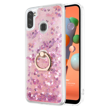 Microsonic Samsung Galaxy A11 Kılıf Glitter Liquid Holder Pembe Microsonic Samsung Galaxy A11 Kılıf Glitter Liquid Holder Pembe