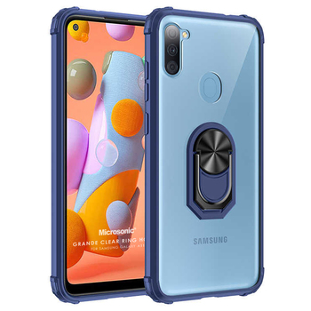 Microsonic Samsung Galaxy A11 Kılıf Grande Clear Ring Holder Lacivert Microsonic Samsung Galaxy A11 Kılıf Grande Clear Ring Holder Lacivert
