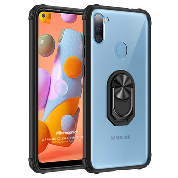 Microsonic Samsung Galaxy A11 Kılıf Grande Clear Ring Holder Siyah Microsonic Samsung Galaxy A11 Kılıf Grande Clear Ring Holder Siyah