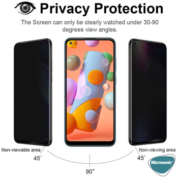 Microsonic Samsung Galaxy A11 Invisible Privacy Kavisli Ekran Koruyucu Siyah