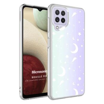Microsonic Samsung Galaxy A12 Braille Feel Desenli Kılıf Moon