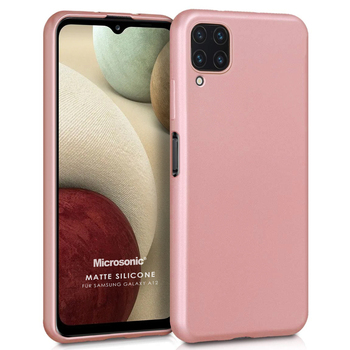 Microsonic Samsung Galaxy A12 Kılıf Matte Silicone Rose Gold Microsonic Samsung Galaxy A12 Kılıf Matte Silicone Rose Gold