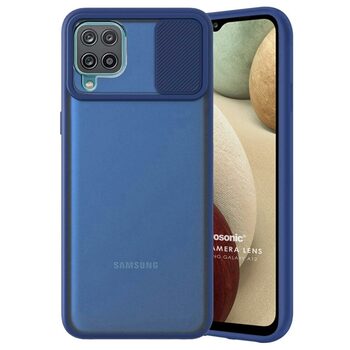Microsonic Samsung Galaxy A12 Kılıf Slide Camera Lens Protection Lacivert