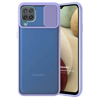Microsonic Samsung Galaxy A12 Kılıf Slide Camera Lens Protection Lila