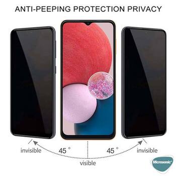 Microsonic Samsung Galaxy A13 4G Invisible Privacy Kavisli Ekran Koruyucu Siyah