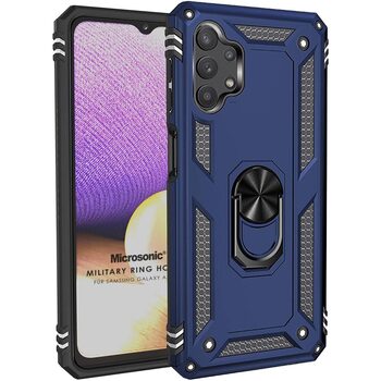 Microsonic Samsung Galaxy A13 4G Kılıf Military Ring Holder Lacivert Microsonic Samsung Galaxy A13 4G Kılıf Military Ring Holder Lacivert