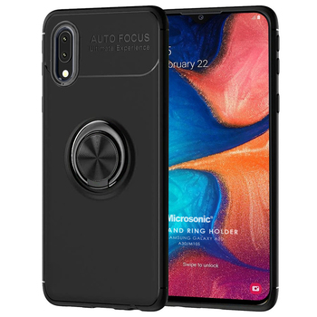 Microsonic Samsung Galaxy A20 Kılıf Kickstand Ring Holder Siyah Microsonic Samsung Galaxy A20 Kılıf Kickstand Ring Holder Siyah
