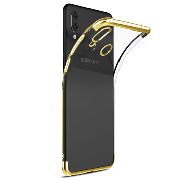 Microsonic Samsung Galaxy A20 Kılıf Skyfall Transparent Clear Gold