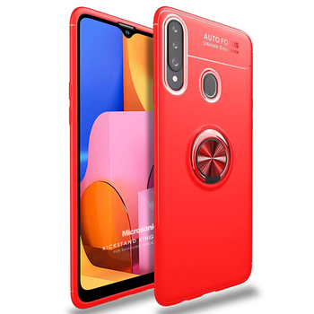 Microsonic Samsung Galaxy A20s Kılıf Kickstand Ring Holder Kırmızı Microsonic Samsung Galaxy A20s Kılıf Kickstand Ring Holder Kırmızı