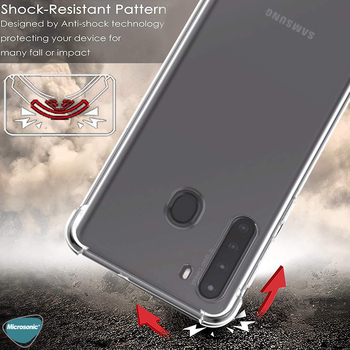 Microsonic Samsung Galaxy A21 Kılıf Anti Shock Silikon Şeffaf