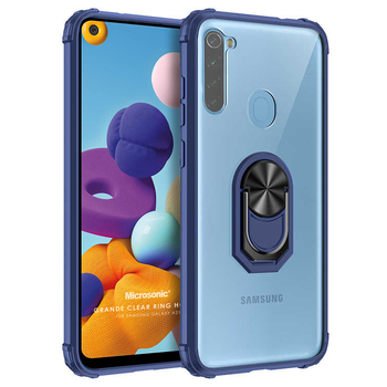 Microsonic Samsung Galaxy A21 Kılıf Grande Clear Ring Holder Lacivert Microsonic Samsung Galaxy A21 Kılıf Grande Clear Ring Holder Lacivert