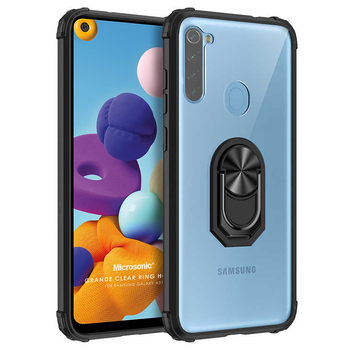 Microsonic Samsung Galaxy A21 Kılıf Grande Clear Ring Holder Siyah Microsonic Samsung Galaxy A21 Kılıf Grande Clear Ring Holder Siyah